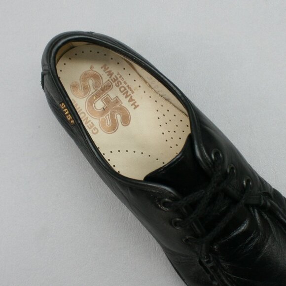 SAS Ladies 6.5 N Narrow Siesta Loafers Black Leather Comfort Wedge Moccasins USA - Picture 7 of 12